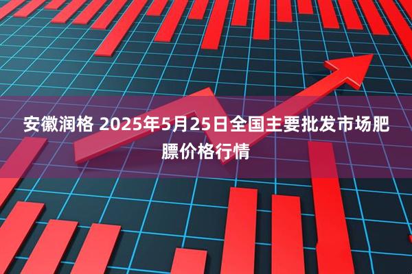 安徽润格 2025年5月25日全国主要批发市场肥膘价格行情