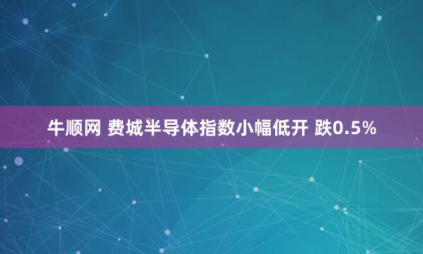 牛顺网 费城半导体指数小幅低开 跌0.5%